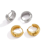 J&D Jewelry Classic Multi-layer Huggie Hoop Earrings Stainless Steel High Polished Waterproof Jewelry for Women Daily Wear