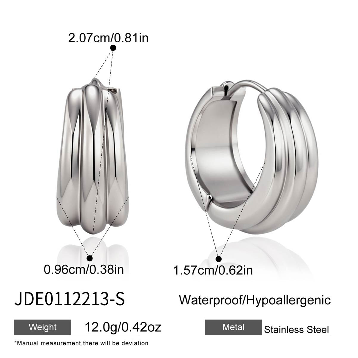 J&D Jewelry Classic Multi-layer Huggie Hoop Earrings Stainless Steel High Polished Waterproof Jewelry for Women Daily Wear