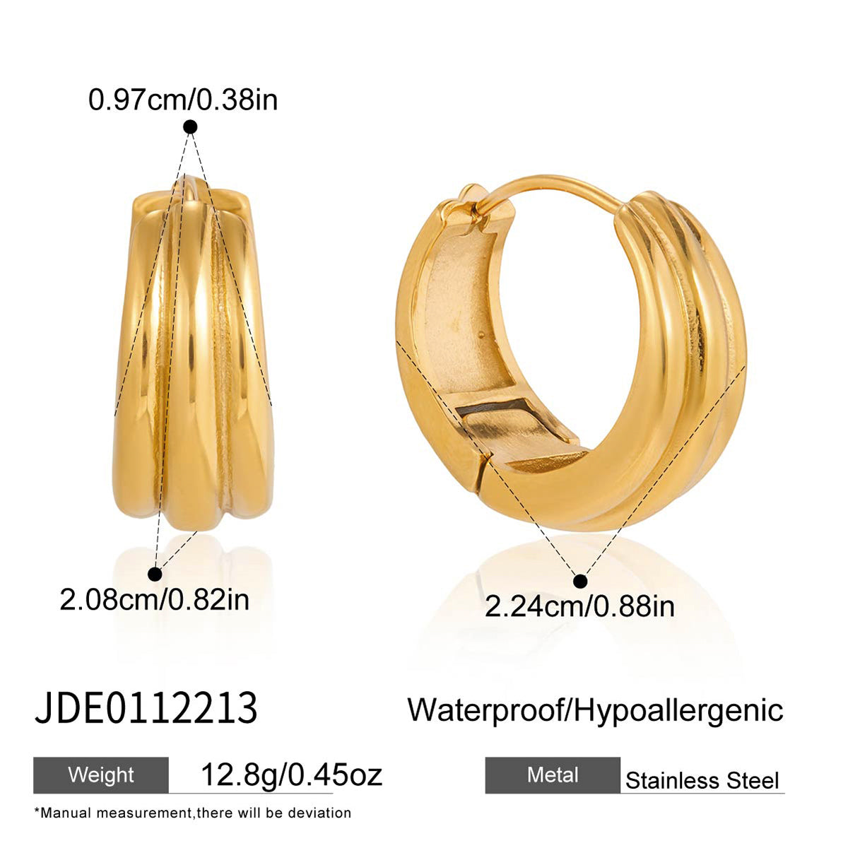 J&D Jewelry Classic Multi-layer Huggie Hoop Earrings Stainless Steel High Polished Waterproof Jewelry for Women Daily Wear
