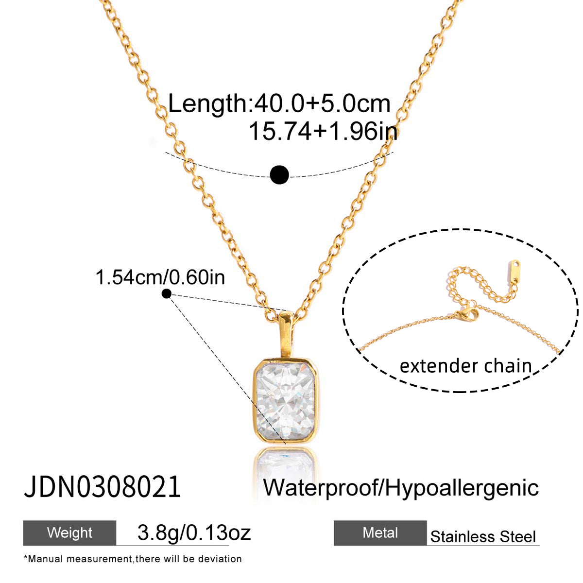 J&D Jewelry Teardrop Zirconia Pendant Ball Chain Necklace