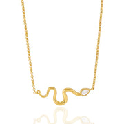 J&D Jewelry Snake Wave Necklace 18K Gold Plated Stainless