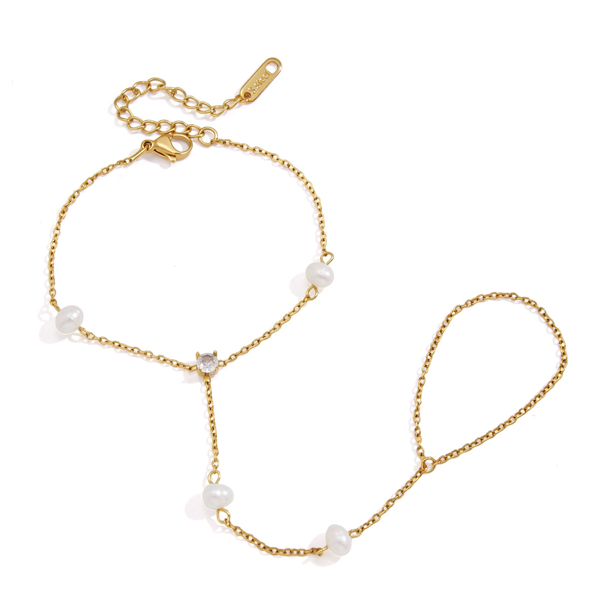 J&D Jewelry 18K Gold Plated Stainless Steel Slave Bracelet Freshwater