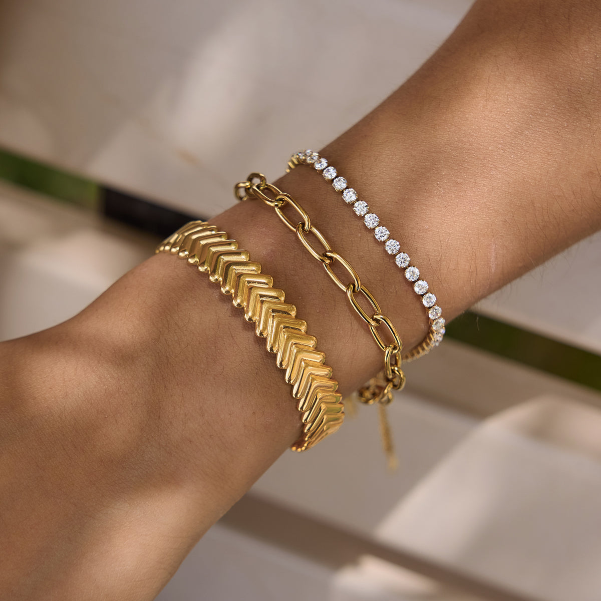 J&D Jewelry Vintage Wheat Ear Open Bangle Gold Plated Stainless Steel