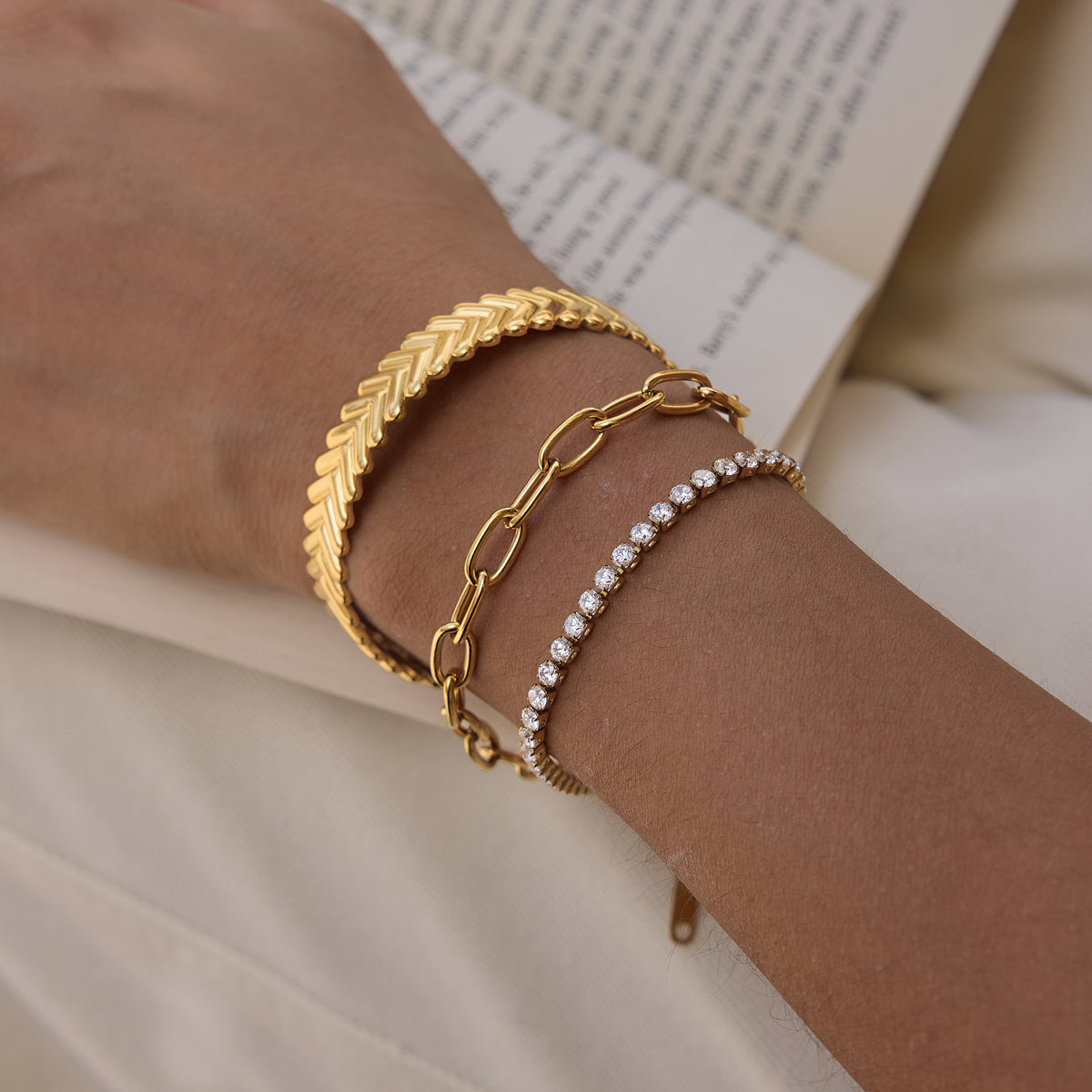 J&D Jewelry Vintage Wheat Ear Open Bangle Gold Plated Stainless Steel
