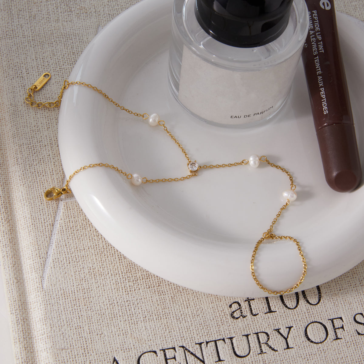 J&D Jewelry 18K Gold Plated Stainless Steel Slave Bracelet Freshwater