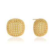 J&D Jewelry 18K Gold Plated Stainless Steel Mesh Hollow Stud Earrings