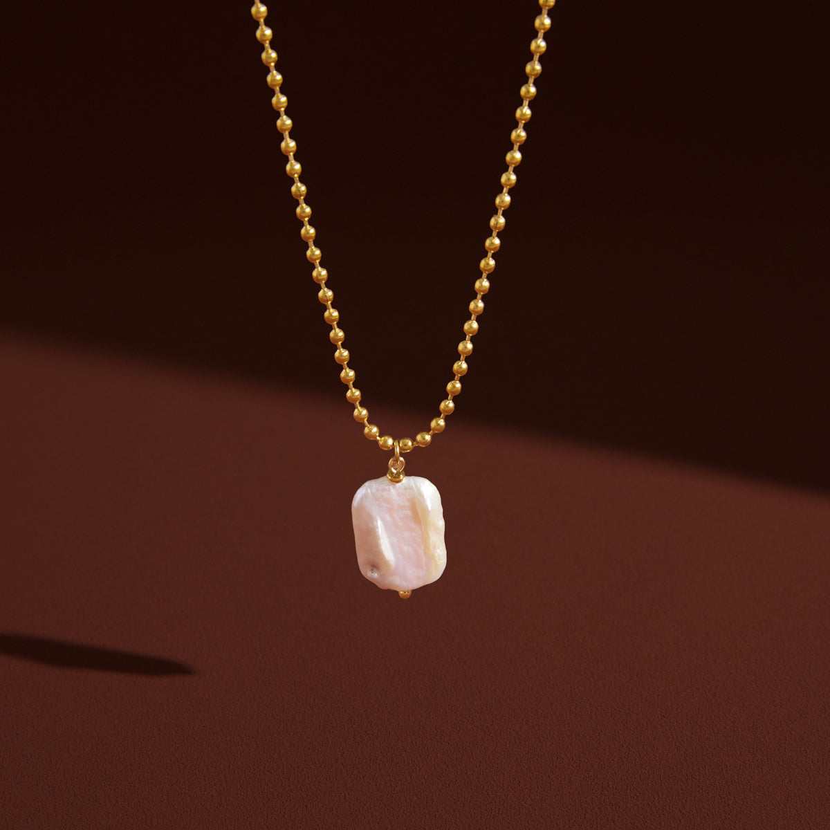 J&D Jewelry Elegant Baroque Freshwater Pearl Pendant Necklace Gold Plated