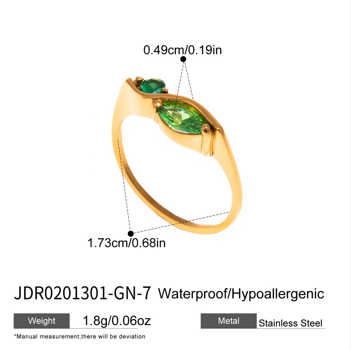 J&D  Bypass Band Ring for Women Size 7
