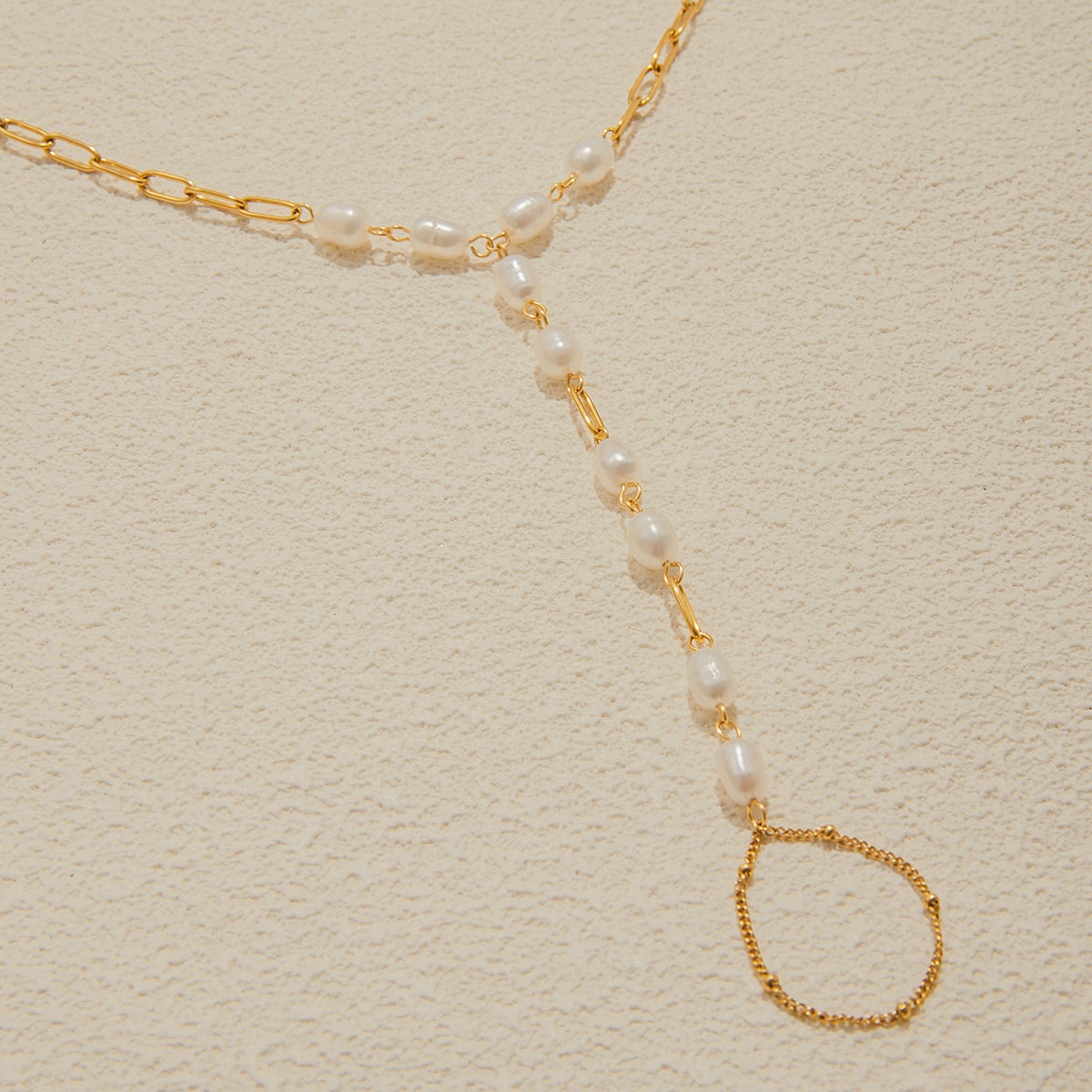 J&D Freshwater Pearl Finger Bracelet