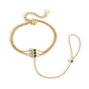 J&D Slave Bracelet Green Zirconia