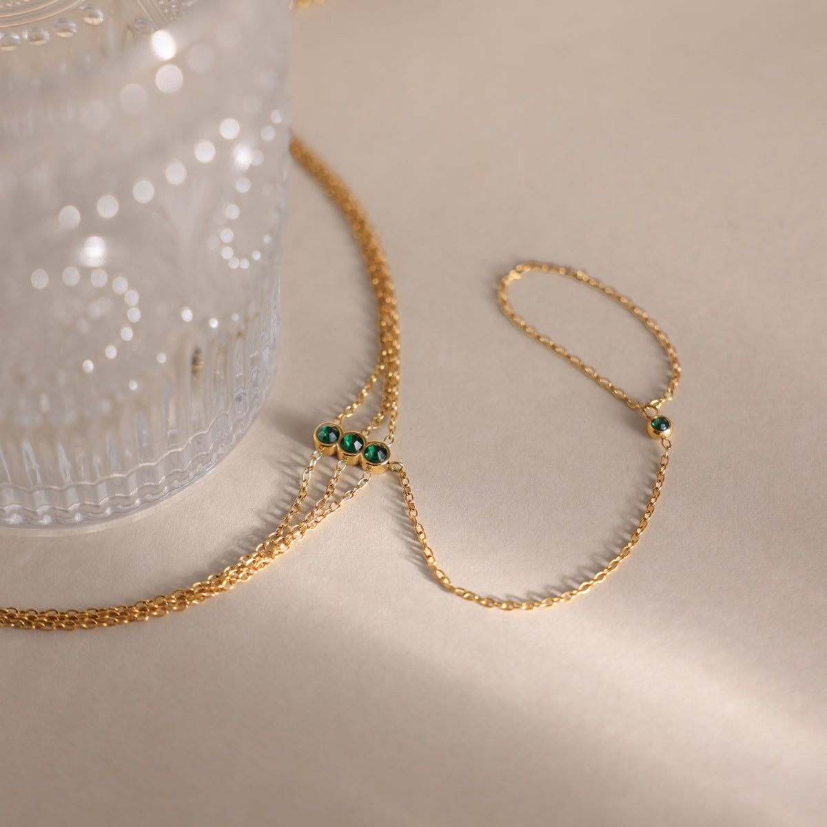 J&D Slave Bracelet Green Zirconia