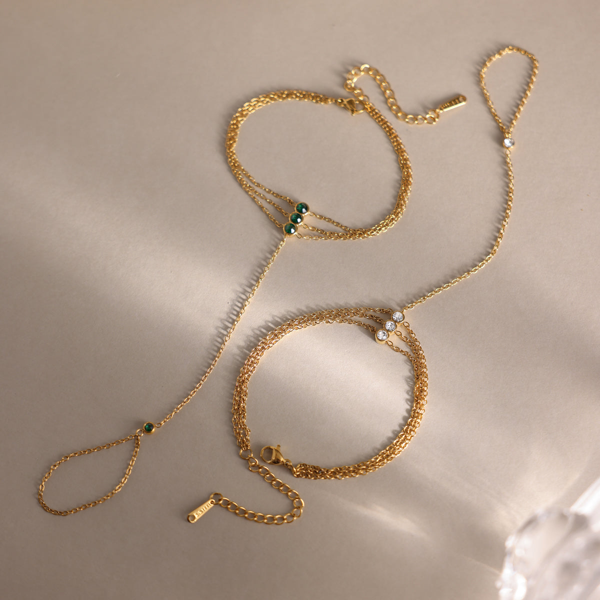 J&D Slave Bracelet Green Zirconia