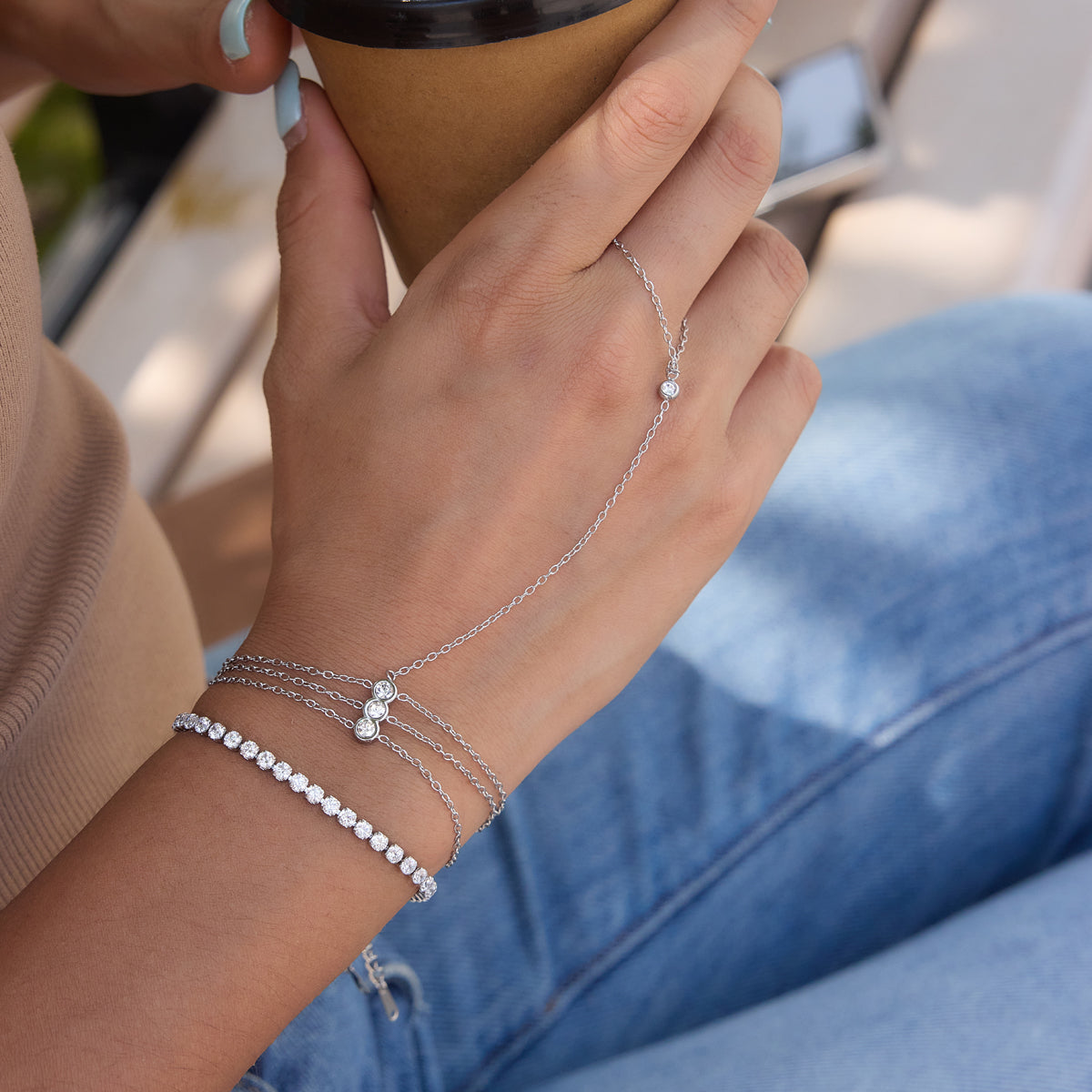 J&D  Hand Chain Finger Ring