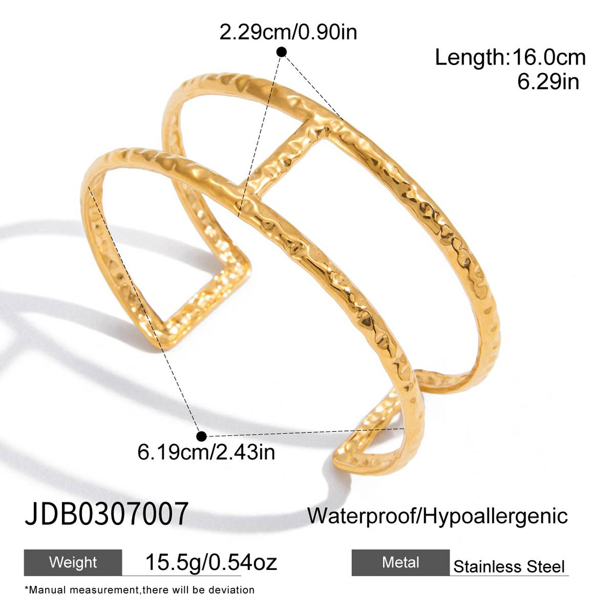 J&D  Bangle Hammer Patterned