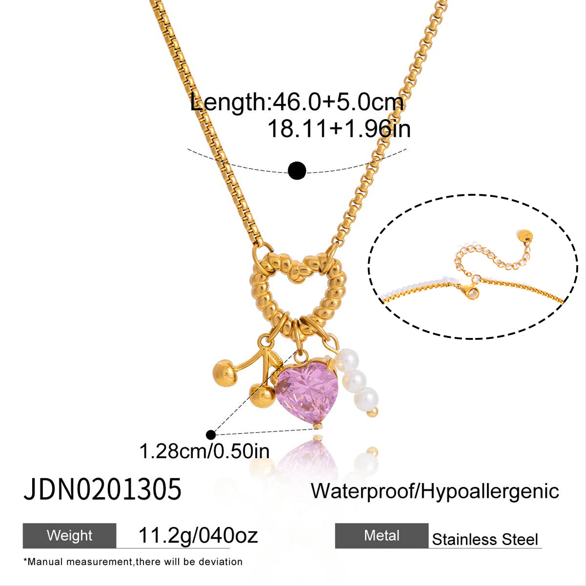 J&D Pink Heart Zircon