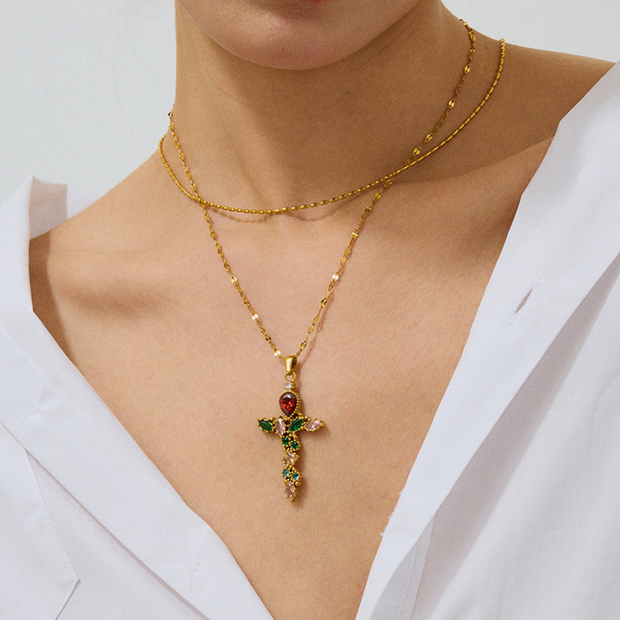 J&D  Jesus Crosses Necklace