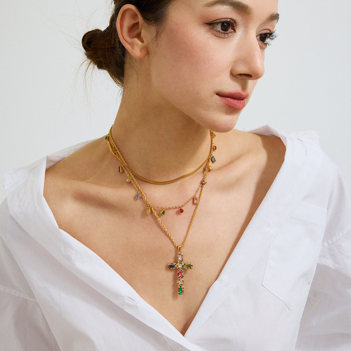 J&D  Jesus Crosses Necklace