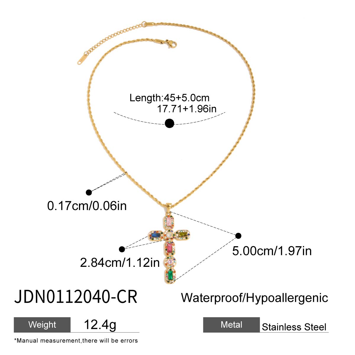 J&D  Jesus Crosses Necklace