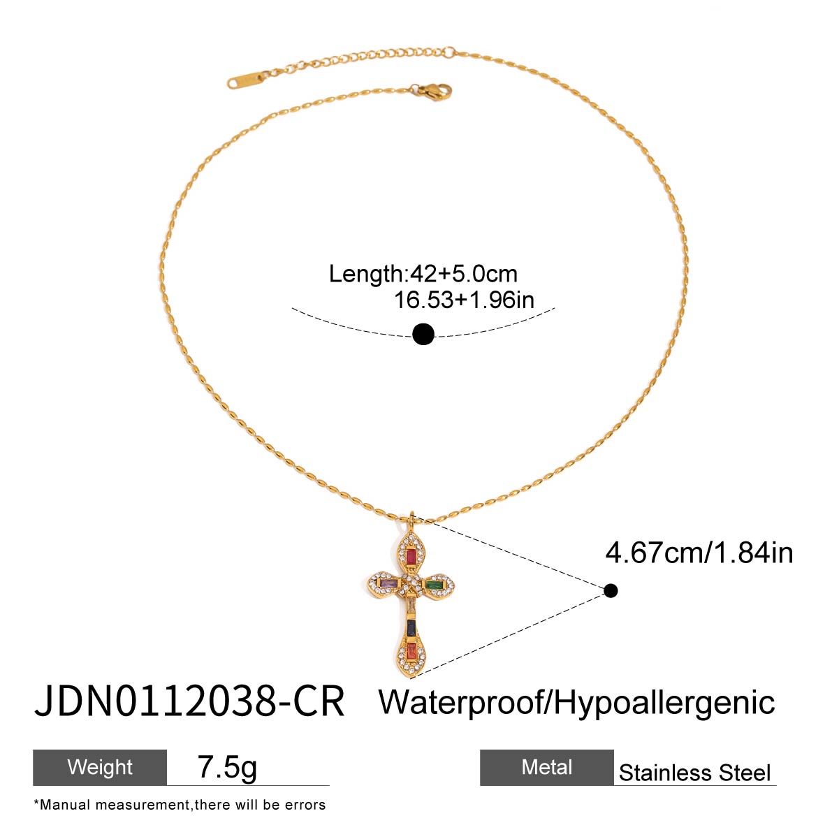 J&D  Jesus Crosses Necklace