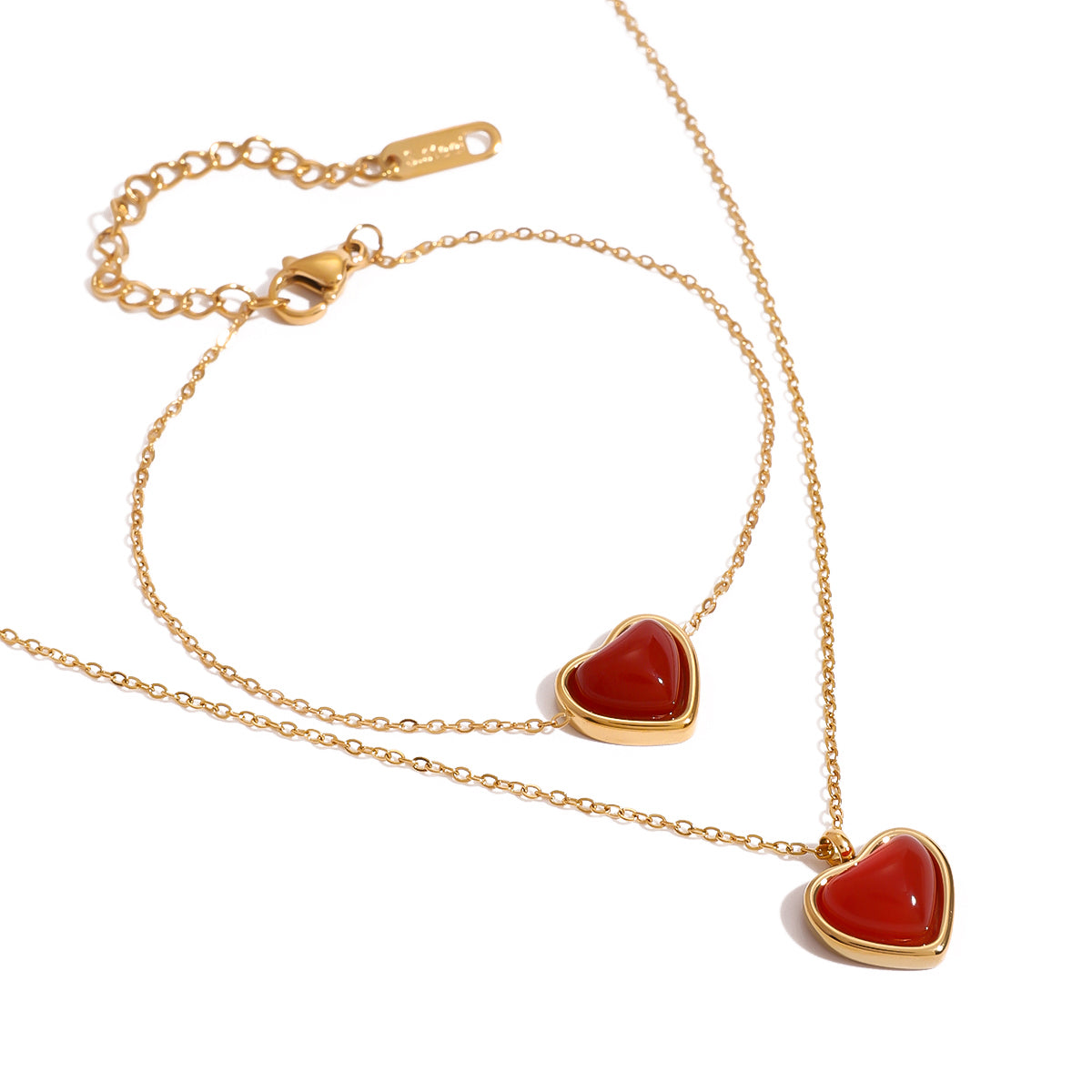 J&D Red Agate Heart