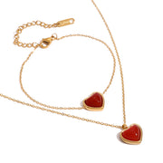 J&D Red Agate Heart