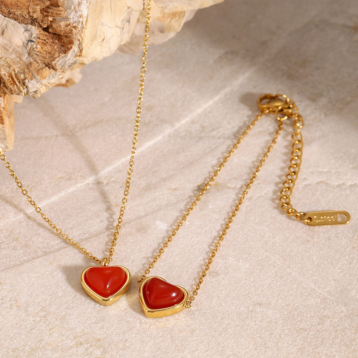 J&D Red Agate Heart