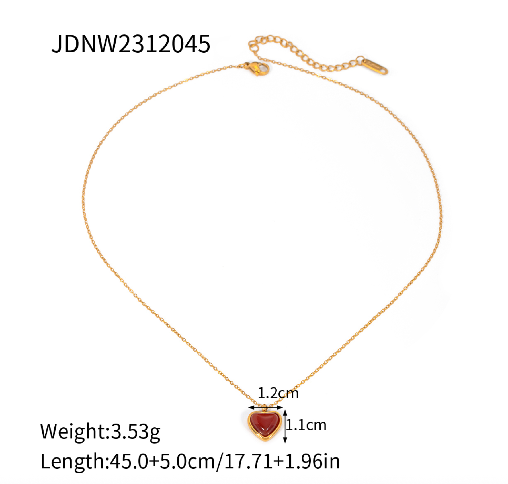 J&D Red Agate Heart