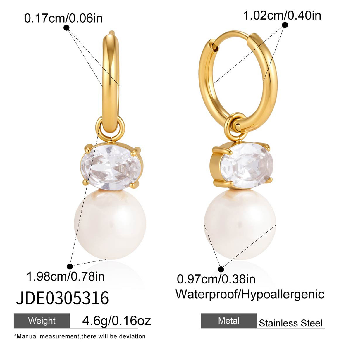J&D  Waterproof Round Zirconia