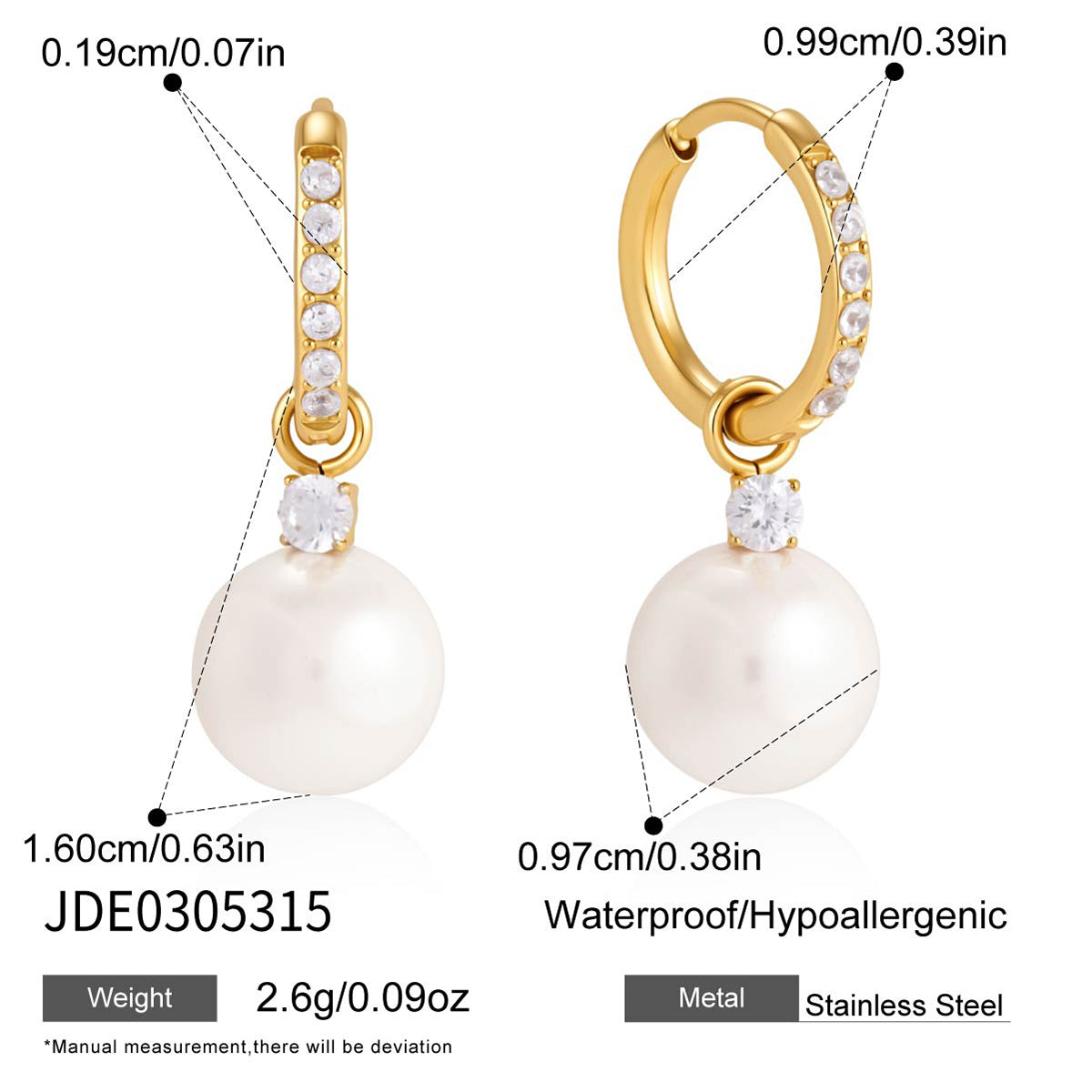 J&D  Waterproof Round Zirconia