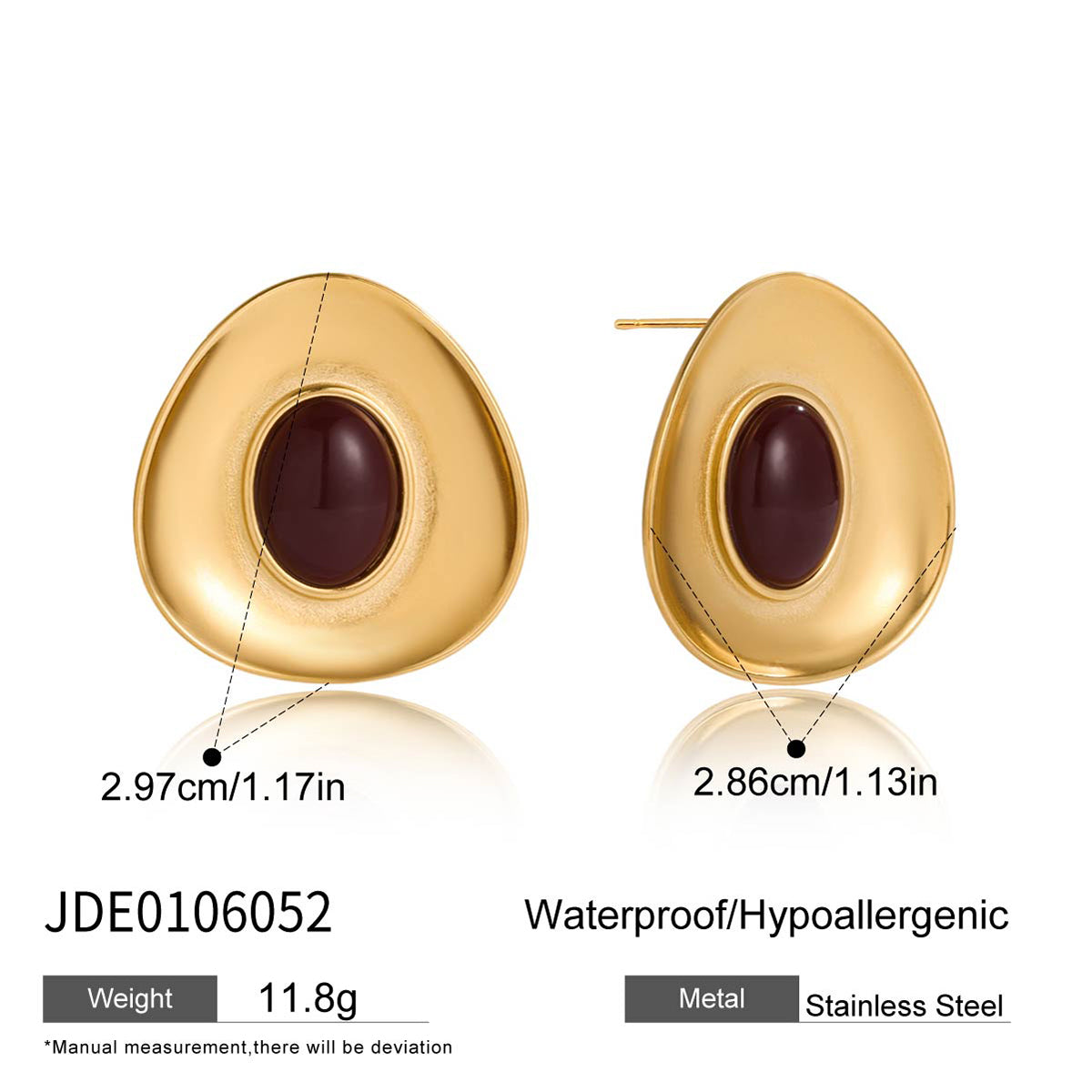 J&D  Trendy Statement Concave Resin
