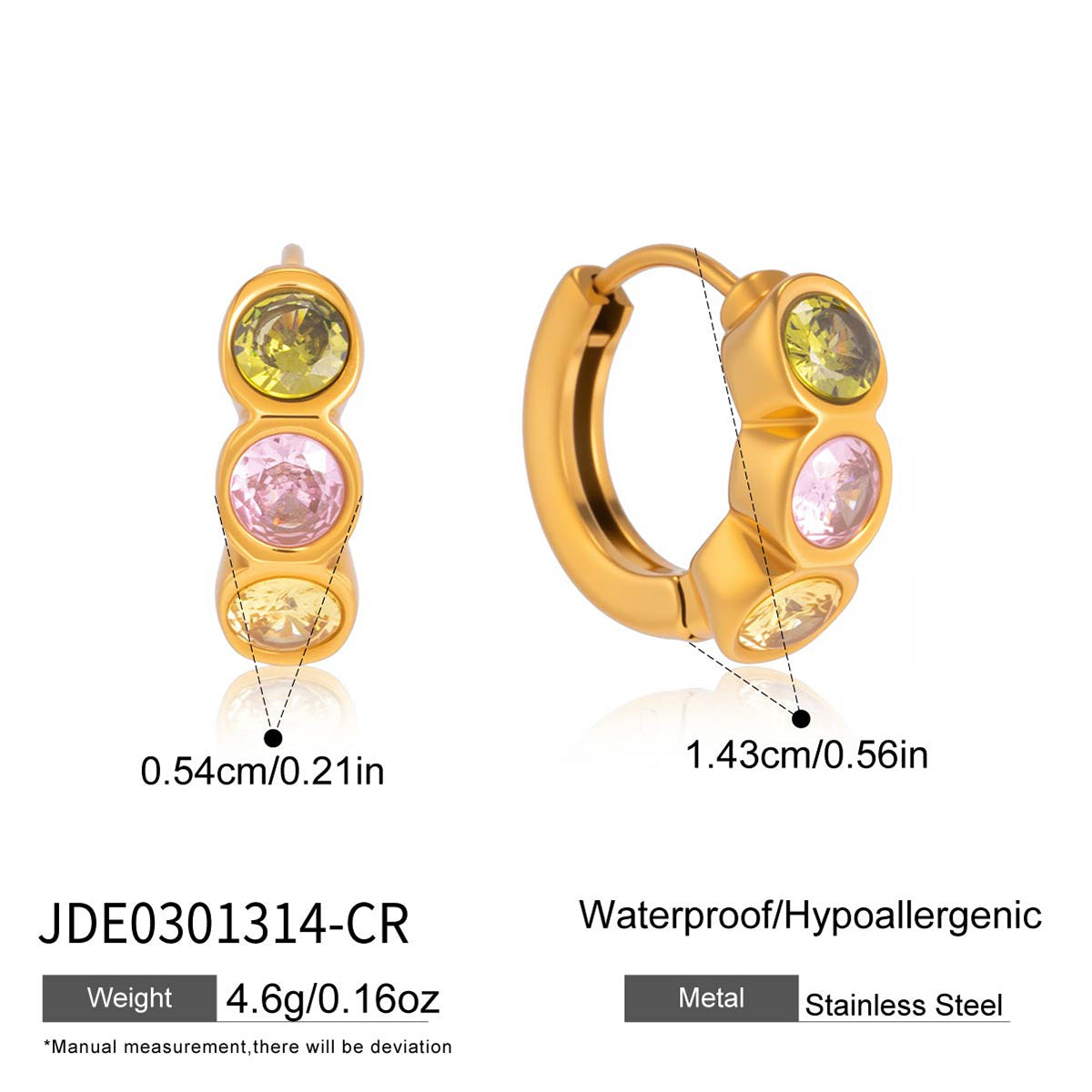 J&D   Huggie Hoop Earrings