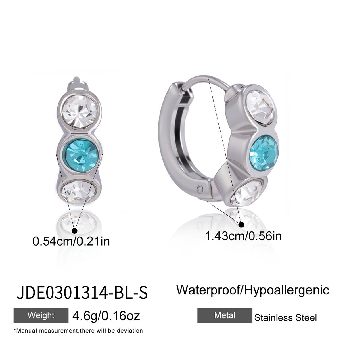 J&D   Huggie Hoop Earrings