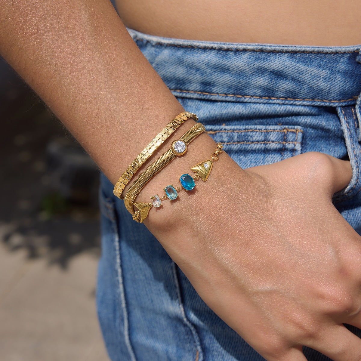J&D Plated Fish Bracelet
