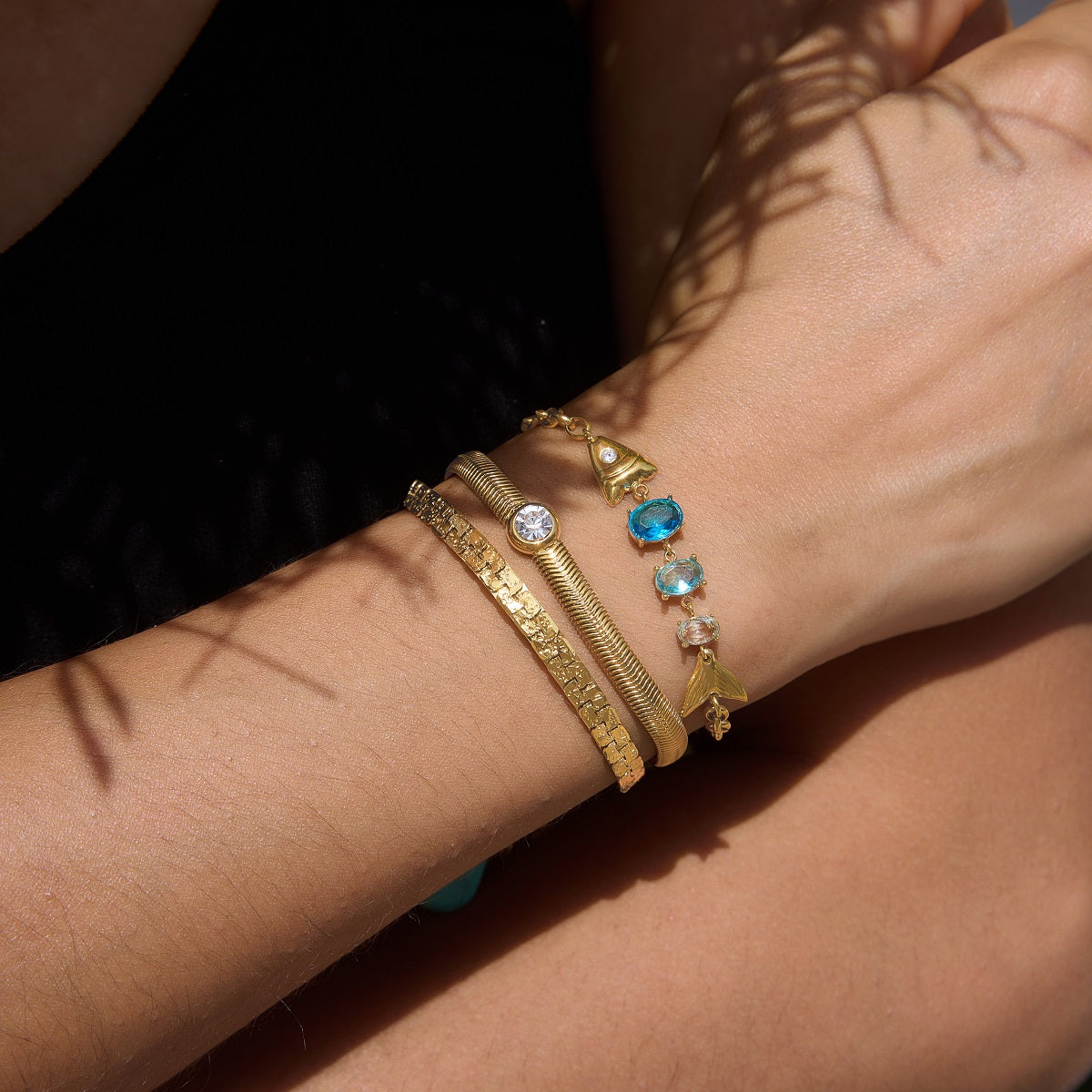 J&D Plated Fish Bracelet