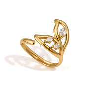 J&D  Fishtail Ring Sparkling Marquise