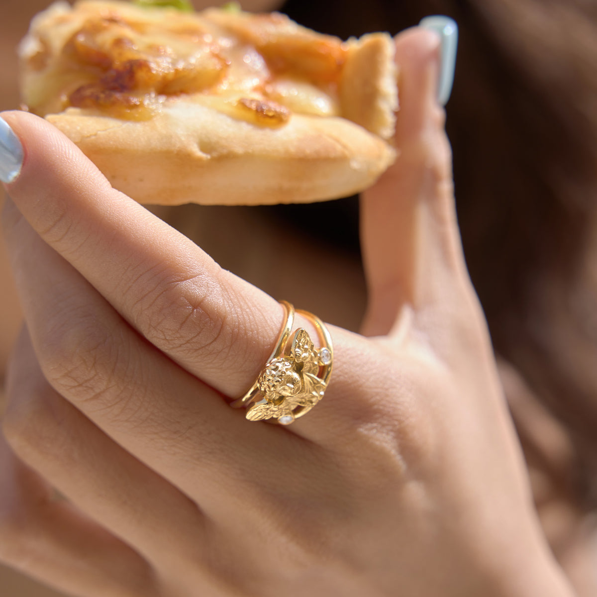 J&D  Double Layer Hollow Ring