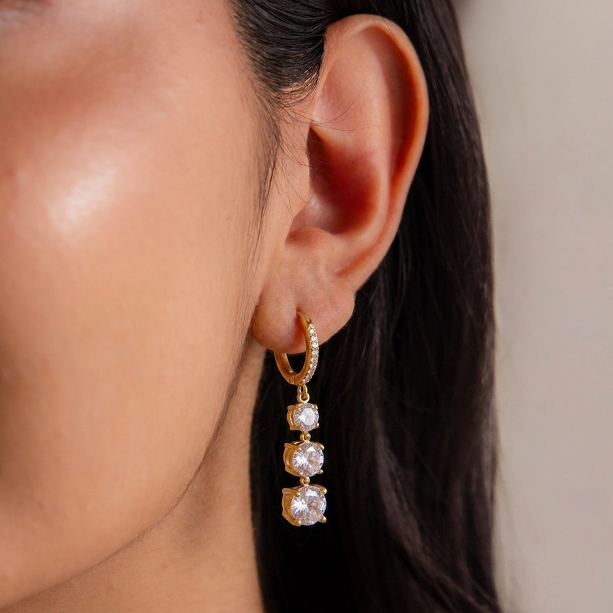 J&D  Drop Hoop Earrings Waterproof