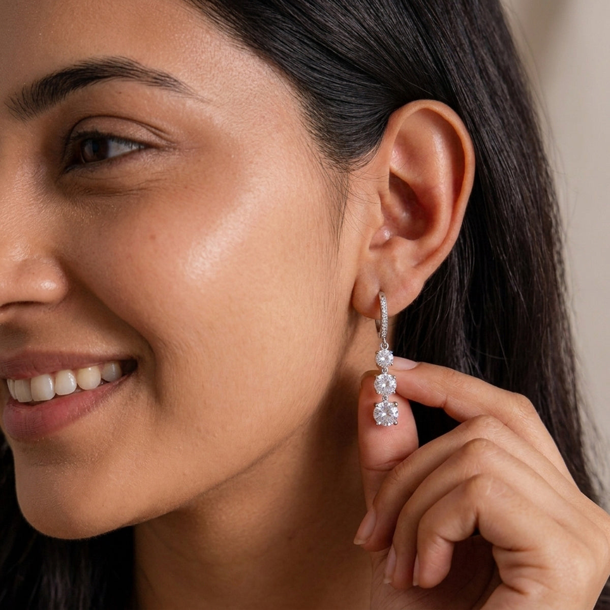 J&D  Drop Hoop Earrings Waterproof