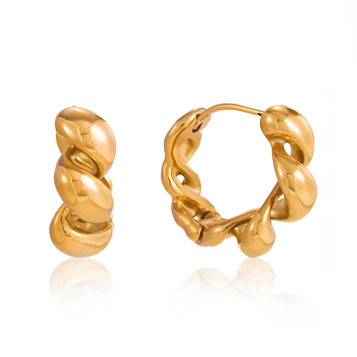 J&D  Twisted Wave Hoop Earrings