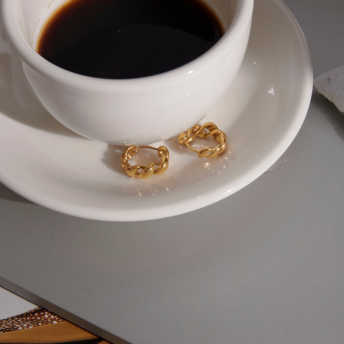 J&D  Twisted Wave Hoop Earrings