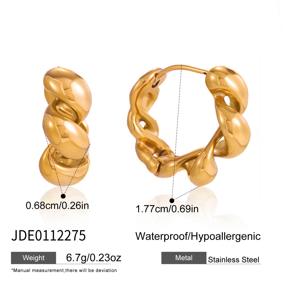 J&D  Twisted Wave Hoop Earrings