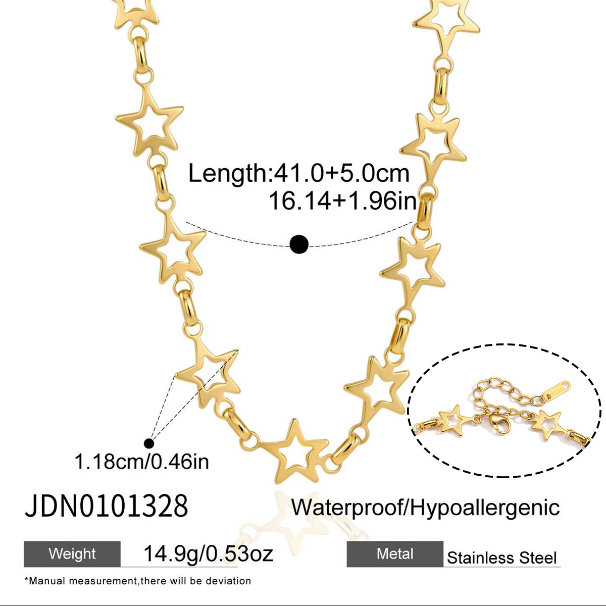J&D  Hollow Star Chain Bracelet