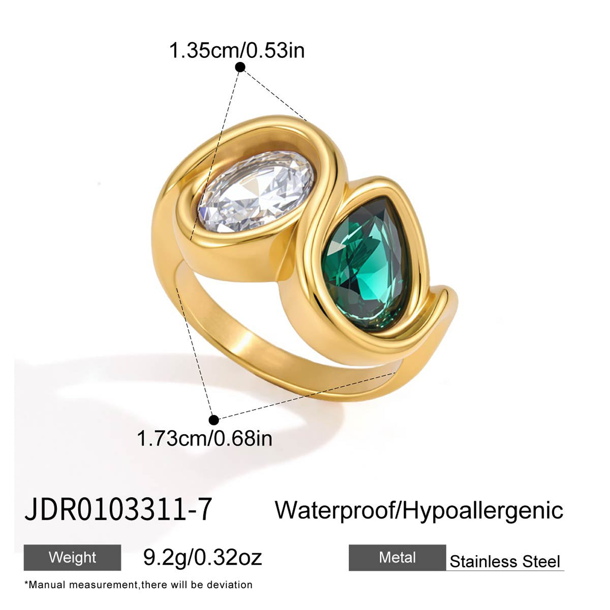 J&D  Green Teardrop and Oval