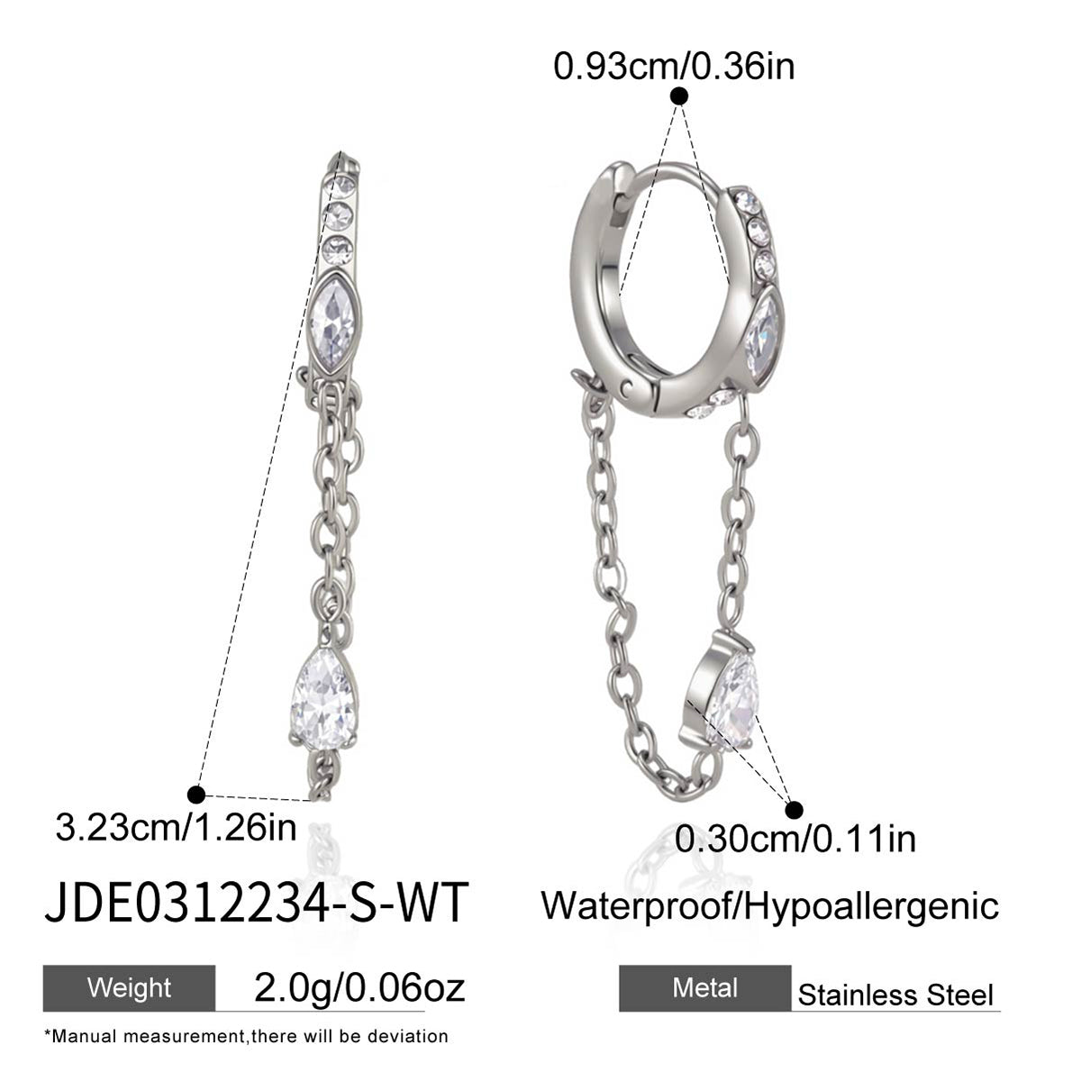J&D  Marquise Teardrop
