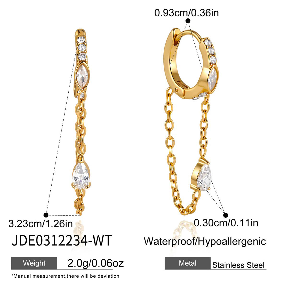 J&D  Marquise Teardrop