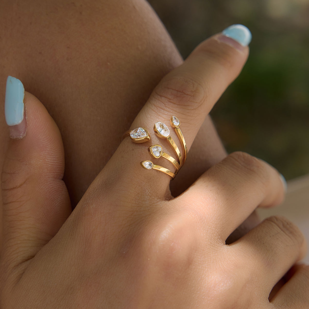 J&D Forked Adjustable Open Ring