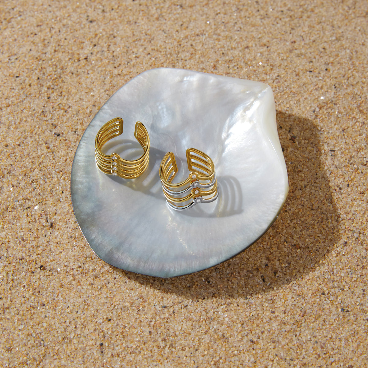 J&D  Waterproof Irregular Open Ring