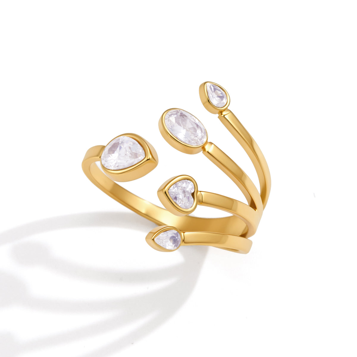J&D Forked Adjustable Open Ring
