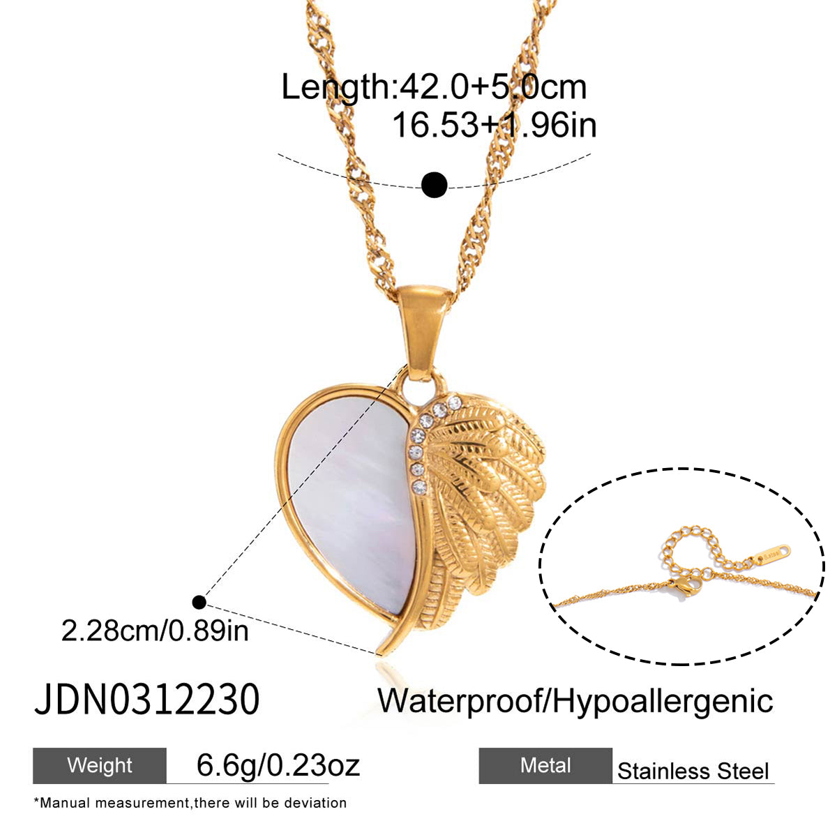 J&D Pendant Water Wave Chain