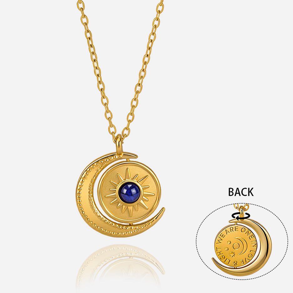 J&D  Rotating Sun Moon Pendant